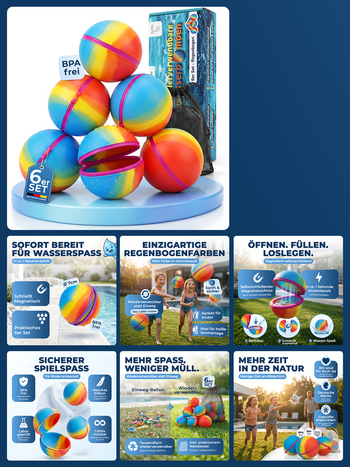 Amazon Galerie-Set – wiederverwendbare Wasserbomben im 6er-Set