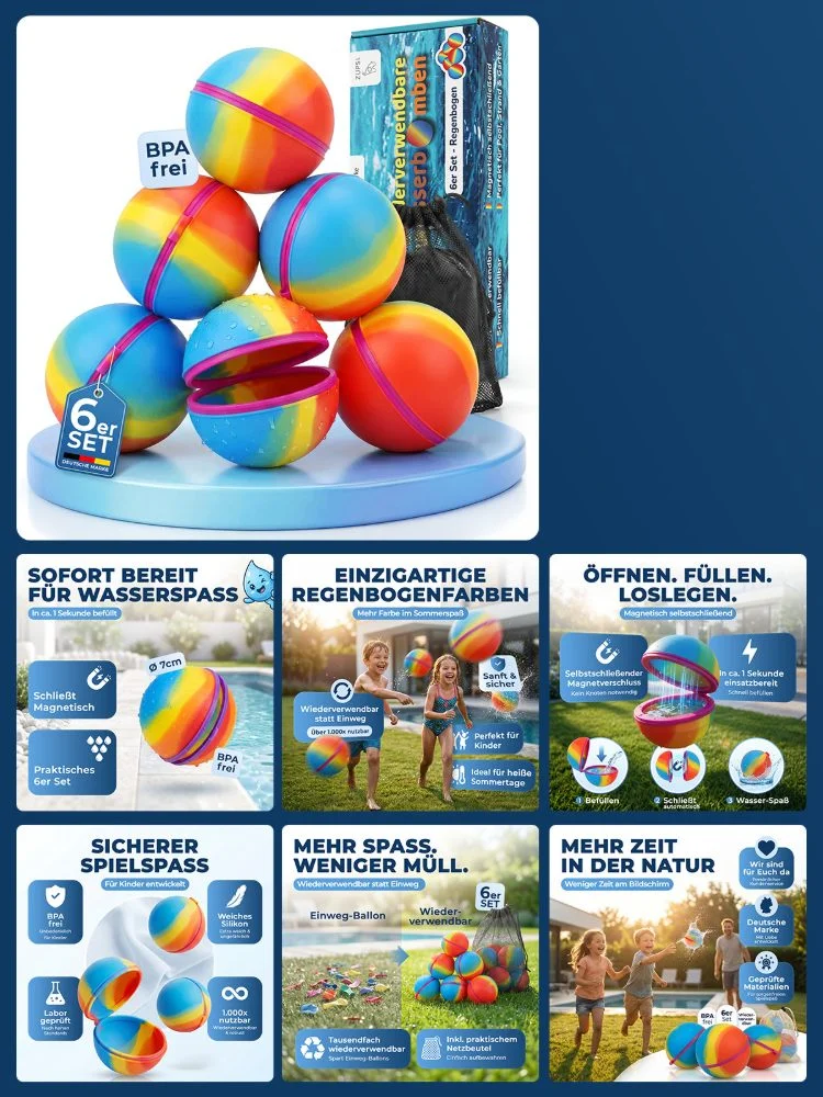 Amazon Galerie-Set – wiederverwendbare Wasserbomben im 6er-Set